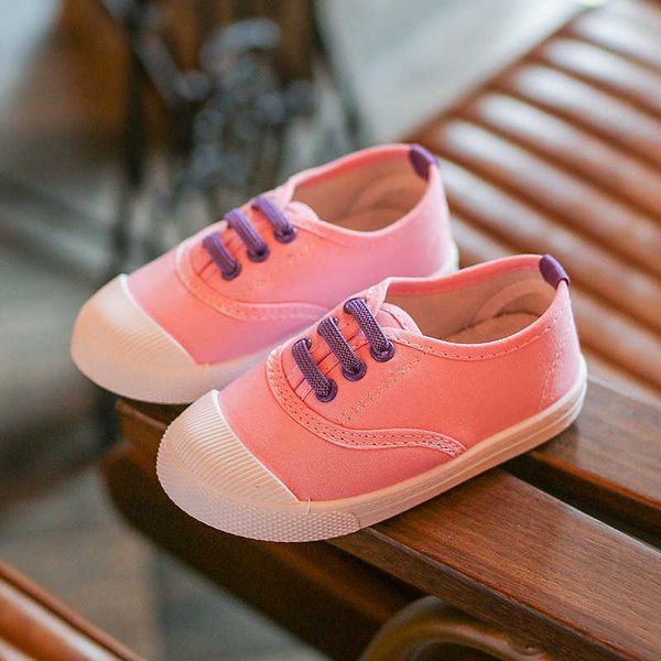 

refreshing children's canvas casual shoes boys girls kids shoes candy color comfortable children's walking shoes for all seasons g, Black;red