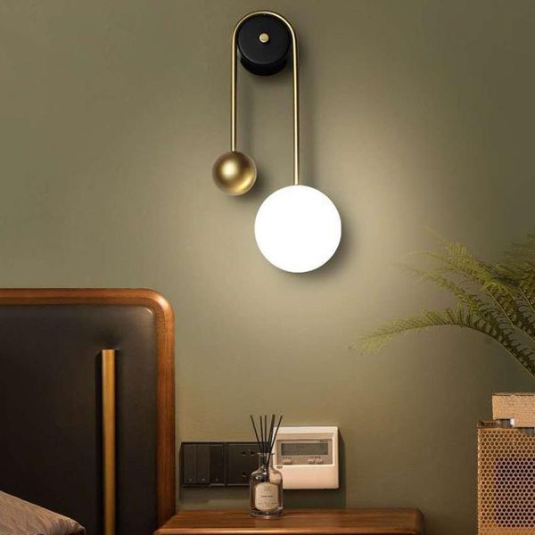 

modern simple design iron art wall light golden metal led decor tv background living room bedside sconces lamp