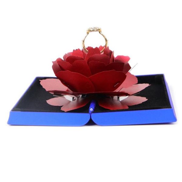 

gift wrap 3d vintage rotation rings box wedding engagement ring rose flower boxes for gifts valentine's day storage carrier