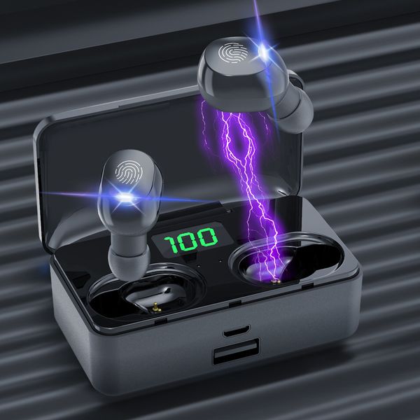 

tws bluetooth 5.1 earphones 4200mah charging box wireless headphone 9d stereo sports waterproof earbuds headsets with microphone