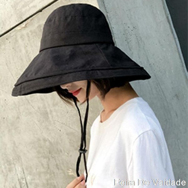 

wide brim hats women's bucket hat fashion summer big panamanian women 2021 sun for female beach double-sided fisherman visor, Blue;gray