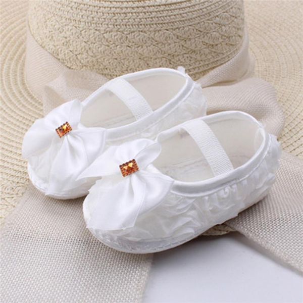 

first walkers born infant baby girls non-slip soft crib shoes princess prewalker lace bowknot