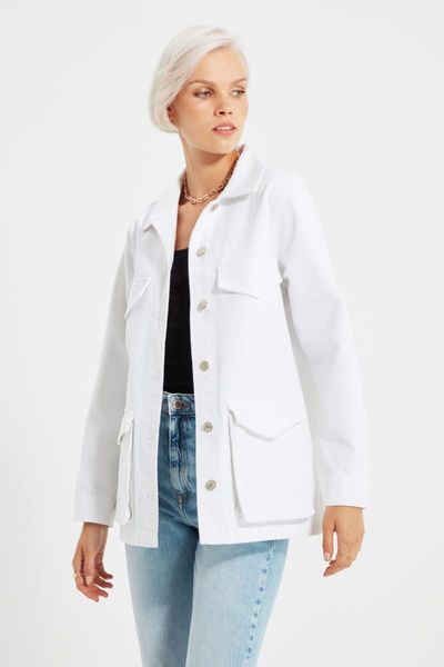 

women's jackets trendyol pocket detail denim jacket twoaw22ce0125, Black;brown