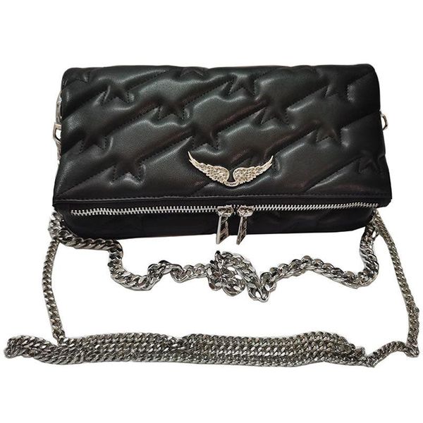 

evening bags fashion leather women shoulder wings decoration simple womens handbags chain ladies crossbody bag messenger bolsos mujer