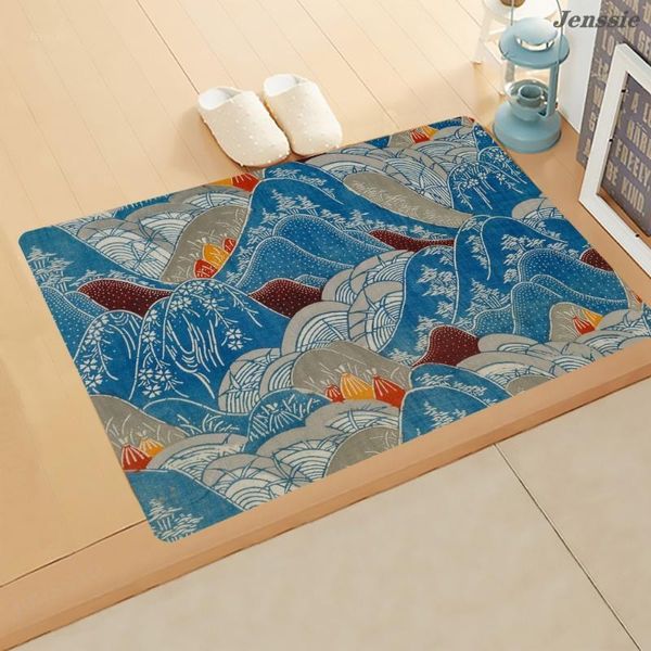 

carpets 2021 flower door mat floor antique embroidery printed super soft absorbent bathroom for entrance indoor