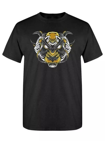 

abstract panda head tee men's -image by shutterstock, White;black