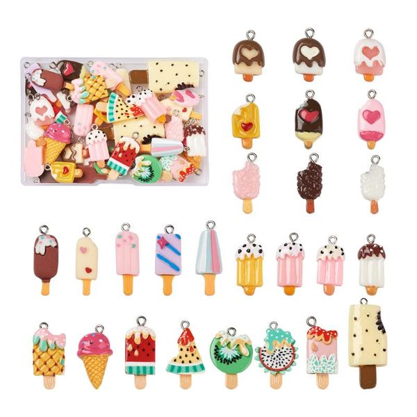

charms 1 box opaque resin -cream pendants for jewelry making diy creativity earring bracelet necklace accessories decor mix color, Bronze;silver