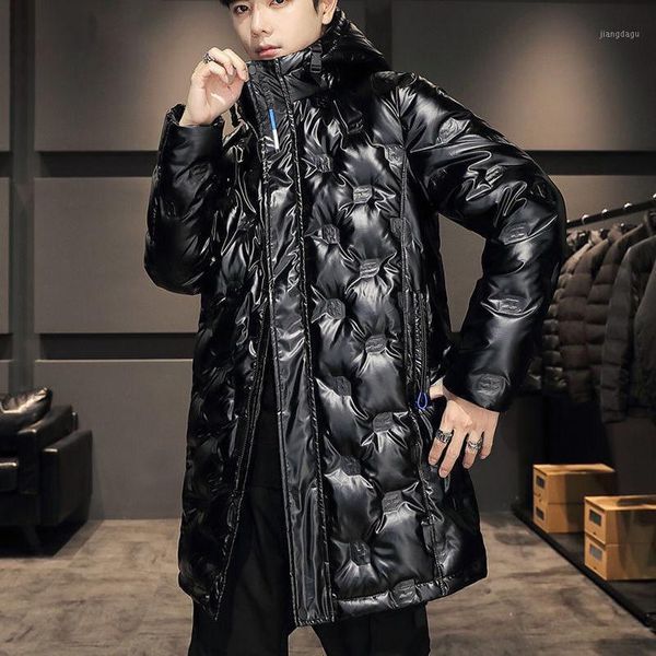 

men's jackets down jacket mid-length men 2021 trend hooded, Black;brown