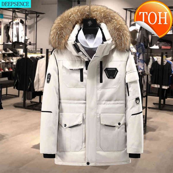

down jacket men 2021 workwear winter new product lovers mid-length thick hooded, Black