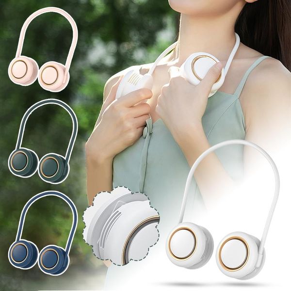

electric fans mini usb portable fan hands-neck rechargeable battery small sports 3000ma desk air conditioner cooler#g4