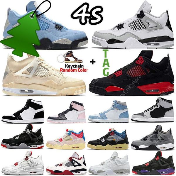 

2022 mens shoes sail 4 4s sneakers military black university blue new beginnings atmosphere fire red thunder oreo bordeaux bred women sports