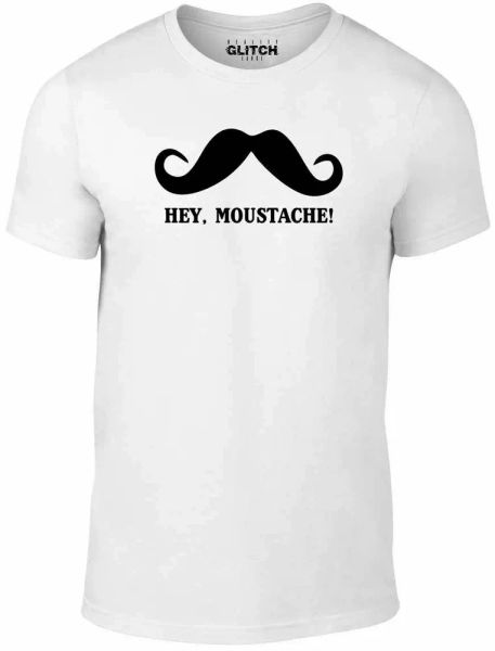 

hey moustache t-shirt - funny t shirt impractical jokers joke q sal jo retro mur, White;black