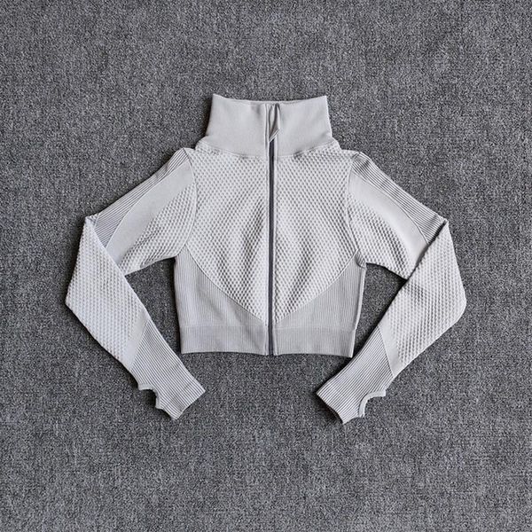 

yoga outfit seamless shirt women's fitness zipper long sleeve workout clothes sportswear running t-shirt sports