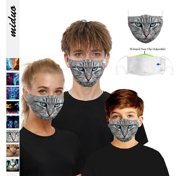 

printing digital cat 3d and children's daily protection adjustment ear mask without filter element