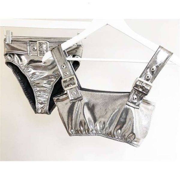 

split buckle bikini swimsuit sequin triangl swimwear, White;black
