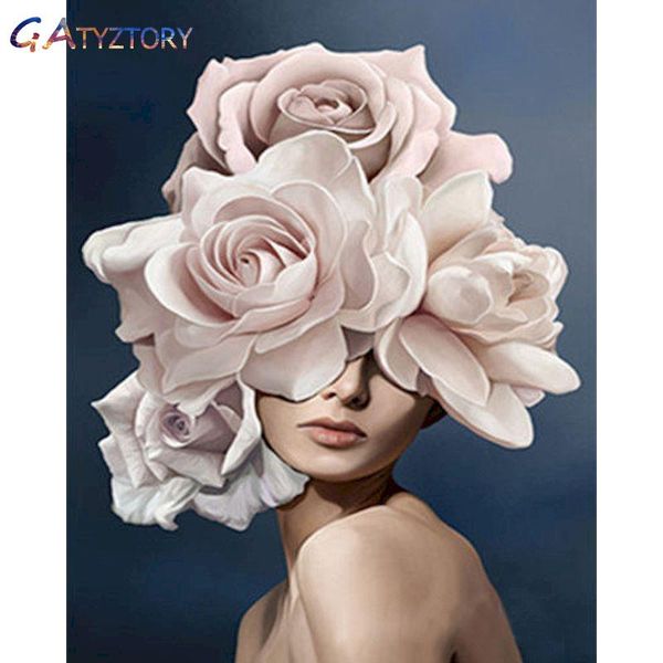 

paintings diy painting by numbers acrylic kit flower girl on number adults frames for pictures home decoration children's holiday