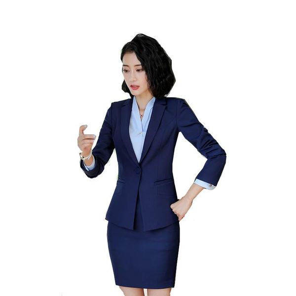

women's suits & blazers women formal suit blazer+elegant skirt 2 pieces office uniform designs career workwear female clothes set, White;black