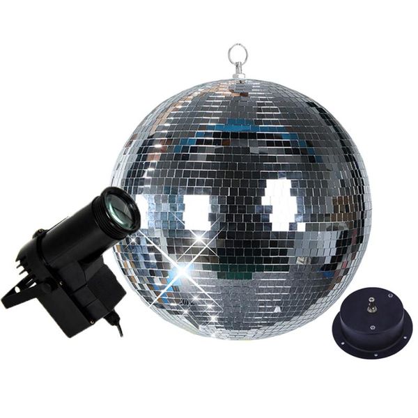 

effects thrisdar dia25cm 30cm rotating reflection glass mirror disco ball with motor and 10w rgb beam pinspot dj home party stage light