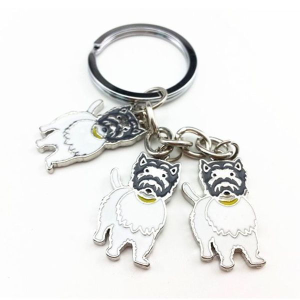keychains west highland white terrier key chains for men women pet dog pendant bag charm car keyring gifts, Silver