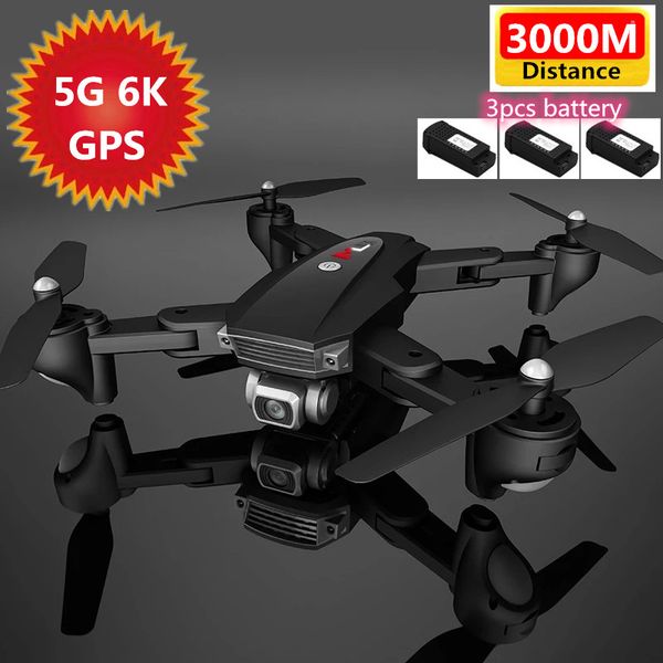 

6k esc hd camera wifi fpv rc drone altitude hold gps postion gesture shootiong smart follow 3km control distance rc aircraft toy