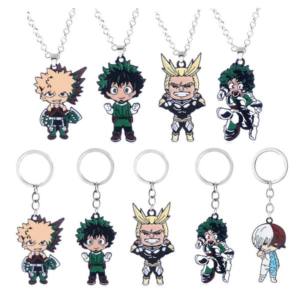 

anime my hero academia midoriya izuku bakugou katsuki todoroki s all might alloy keychain key chain necklace pendant chain, Silver