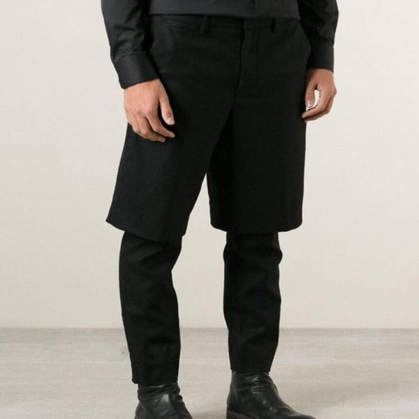 

united europe the states spring and autumn large size casual pants fake two-piece black men's trousers / 27-40