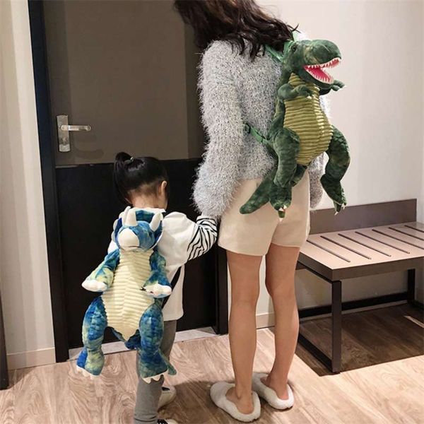 Мода родительский ребенок творческий 3D динозавр рюкзак милый животных мультфильм плюшевые рюкзаки сумка динозавров для детей детей подарки 210929