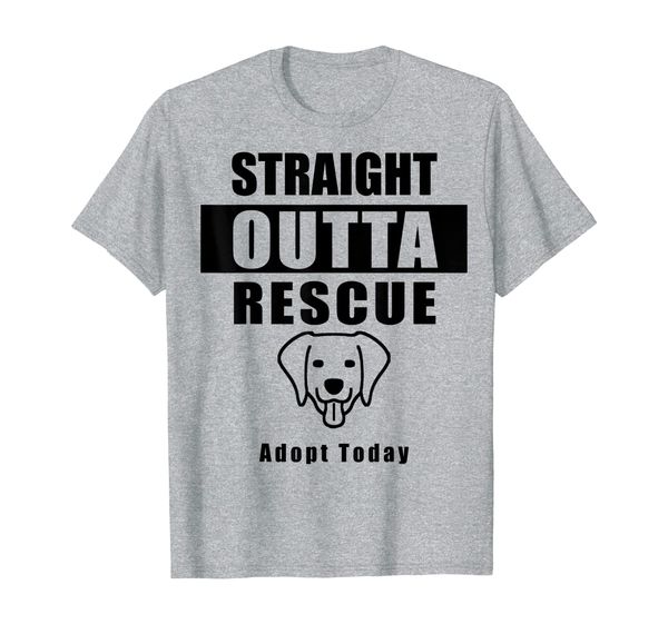 

straight outta rescue adopt today dog t-shirt, White;black