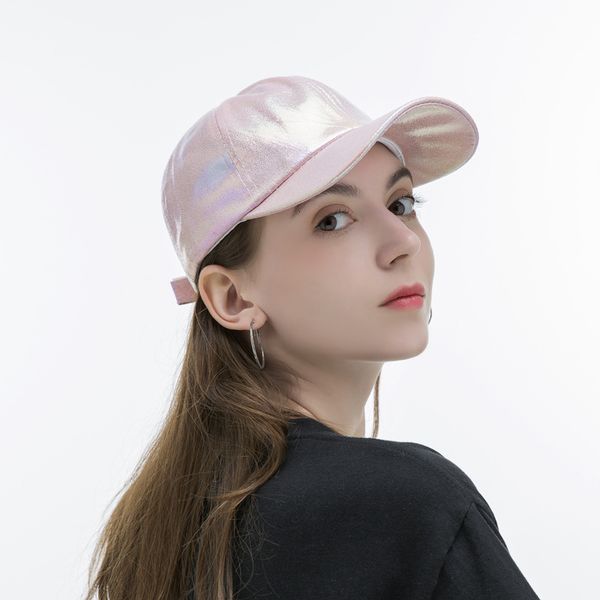 

2021 new bright color soft baseball cap show face small pu cap, Blue;gray