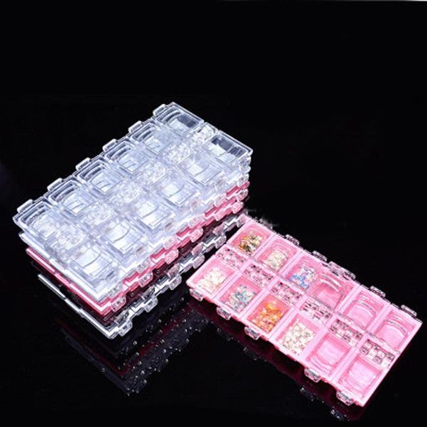 

storage boxes & bins 12 grid plastic jewerly box earrings organizer case container nail art tools rhinestones beads