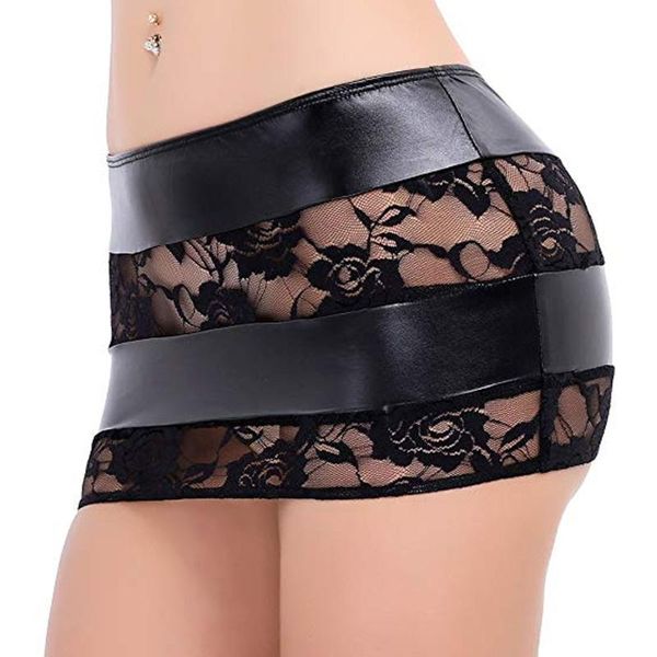 

skirts women's lace floral wrap skirt lady slim sheer mesh short bodycon, Black