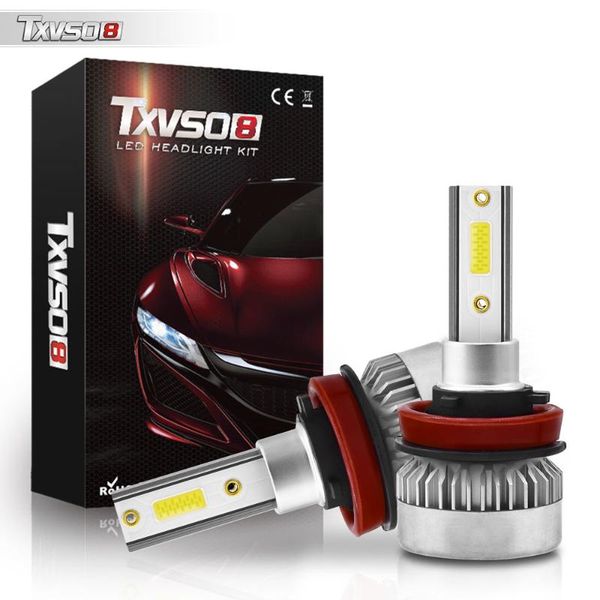 

car headlights 2pcs h11 led headlight bulb 20000lm auto headlamps 12v 110w 6000k universal lights accessories bombillas coche 2021