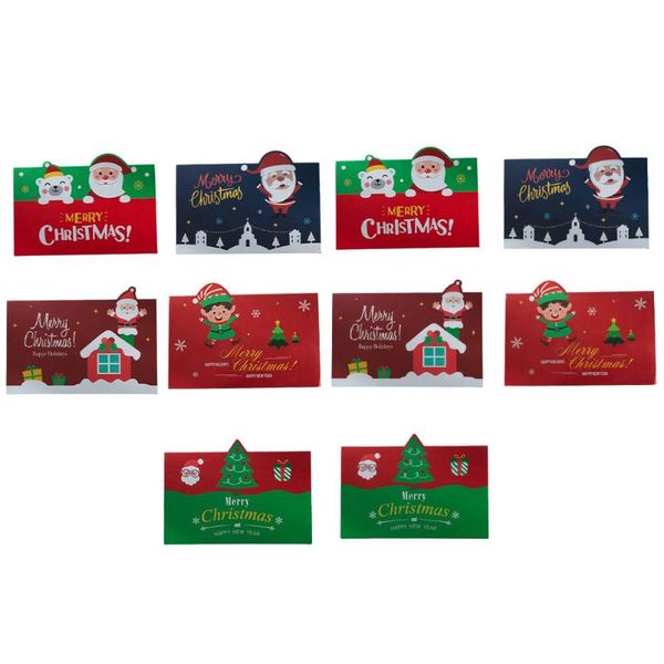 

greeting cards 10 sets cartoon xmas creative christmas blessing message