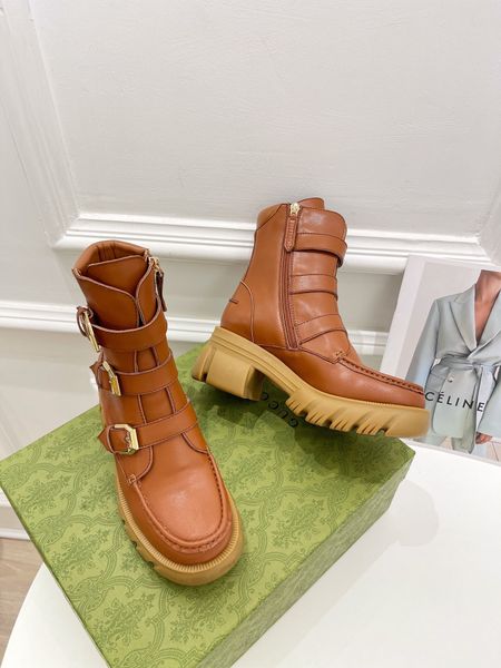 

2023 fashion ankle boots leisure women shoes winter booties ladies girls silk cowhide leather high womens flat short boot, Black