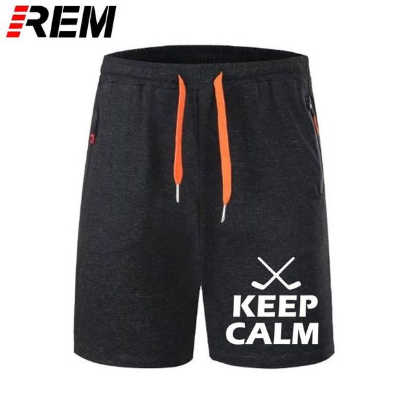 

brand clothing keep calm and play hockeys novelty present men funny panties short pants men's shorts, White;black