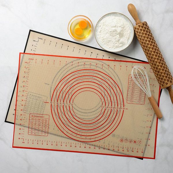 

pastry pad thickened silicone fiberglass kneading oven high temperature resistant with scale kitchen tools rolling pins & boards