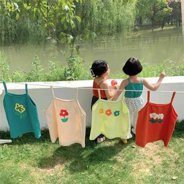 

summer arrival girls fashion floral vest kids cotton s 210528, Blue