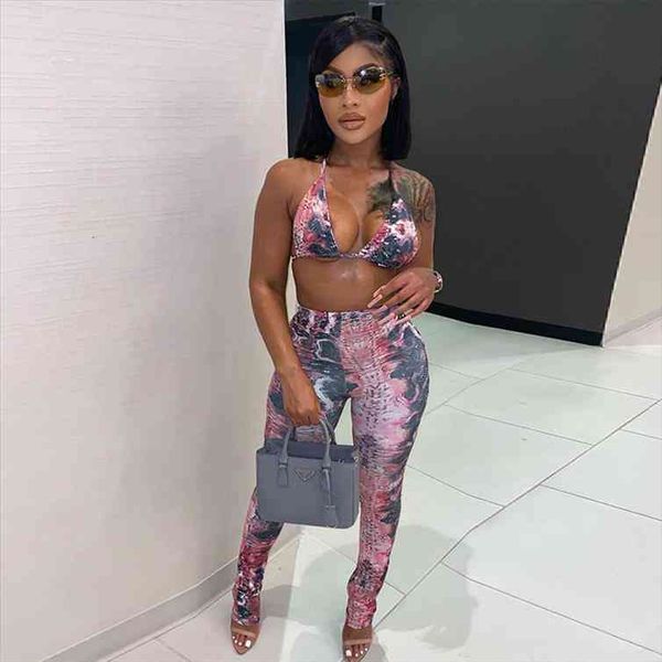 

oluolin print 2 piece set outfits summer tank and leggings matching sets skinny pattern sleeveless tracksuits, White