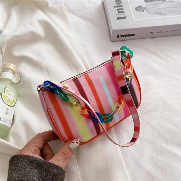 

evening bags bag female 2021 korean version of fashion hit color plaid simple girl chain portable messenger shoulder underarm