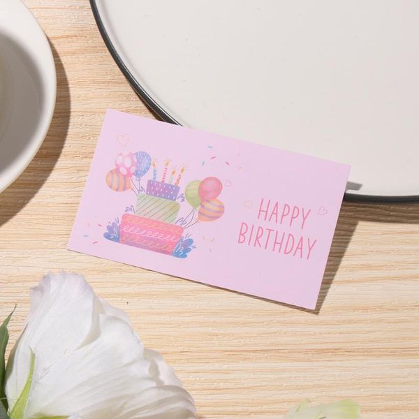 

greeting cards 30pcs pink children's birthday card gift label happy invitation thanks customization