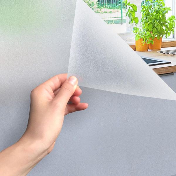 Carte da parati Adesivo per finestra opaco anti-UV Vetro smerigliato Pellicola statica Protezione della privacy Anti Peeping Ufficio Finestre Porta Decorazioni traslucide in PVC