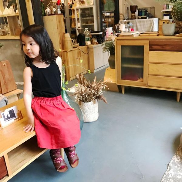 

skirts korean kids girls linen casual toddler girl clothings summer clothes, Blue