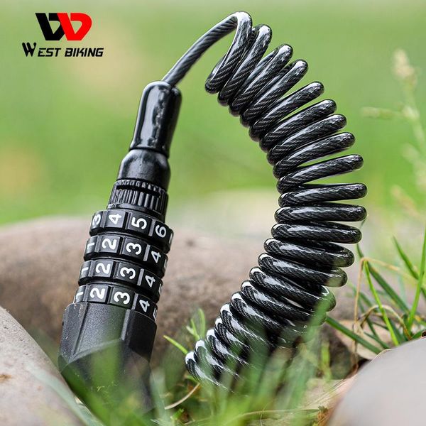

bike locks west biking bicycle helmet lock 4 digit password mini anti-theft for motorcycle scooter cycling bag cable