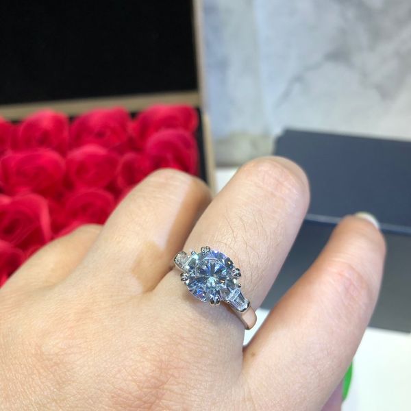 

women jewelry ring s925 silver plated hand-studded square drill diamond ring for women wedding rings