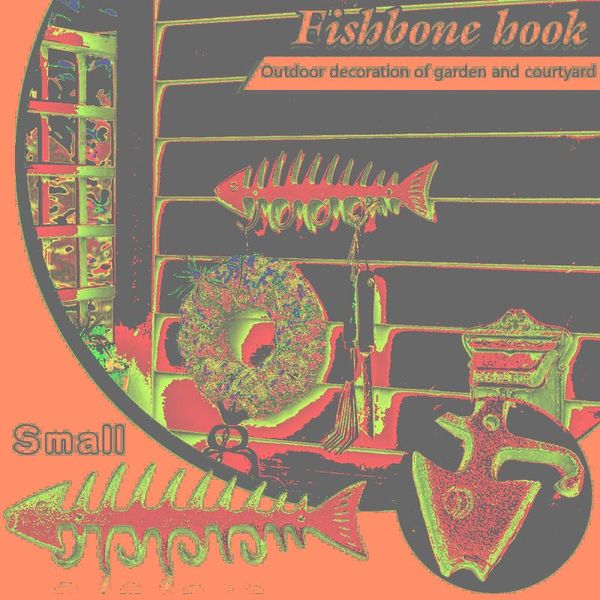 

hooks & rails metal iron fish hook clothing rack garden wall decoration fft