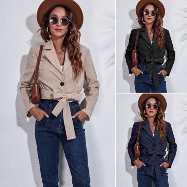 

women's jackets for women streetwear corduroy jacket with suit collar clothing 2021 drop fall, Black;brown