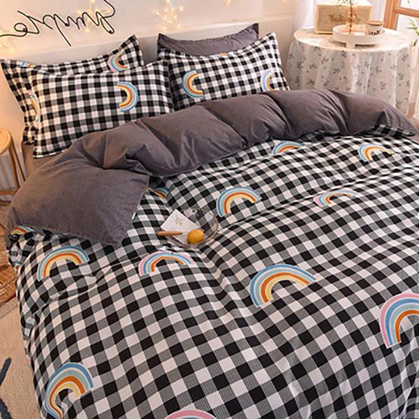 

bedding sets little rainbow four pieces home textile double bed comefortable soft bedspreads quilt cover pillowcase oceania