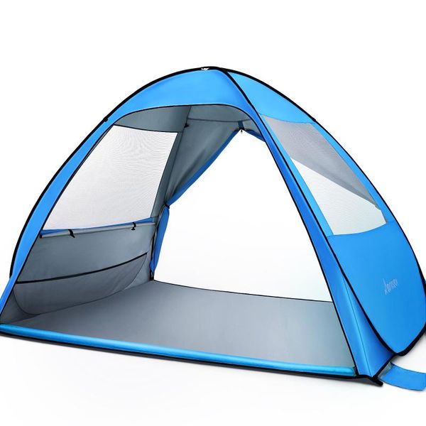 

tents and shelters movto2191c double-door -up beach tent portable automatic sun shelter for hiking camping vacation (dark blue)