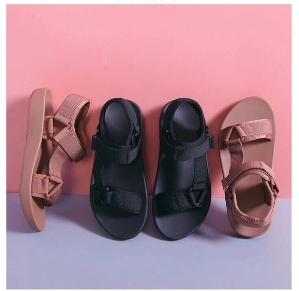 

factory wholesale sandals women flat bottom simple shoes summer big size, Black
