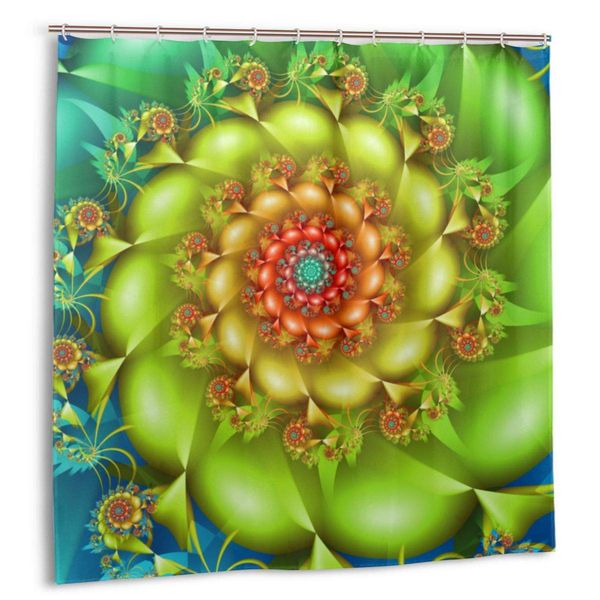 

shower curtain for bathroom decor curtains set,colorful spiral fractal twirling flowers in vivid colors whirlpool image vortex